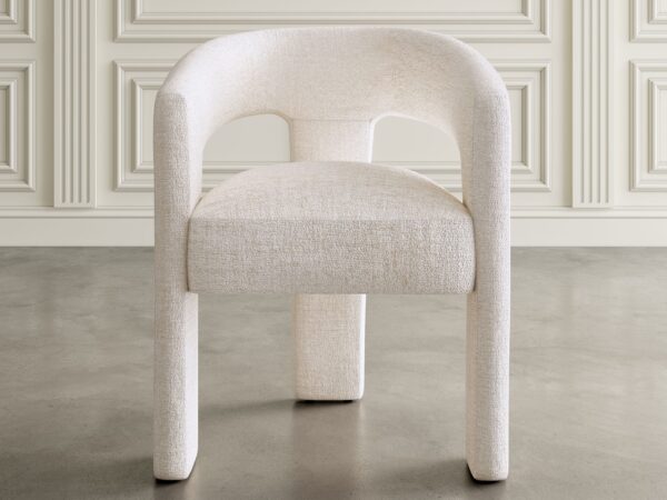 Tapicerowane krzesło boucle w odcieniu beżu