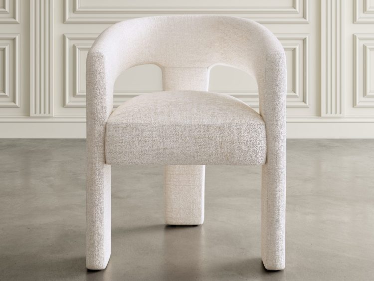 Tapicerowane krzesło boucle w odcieniu beżu