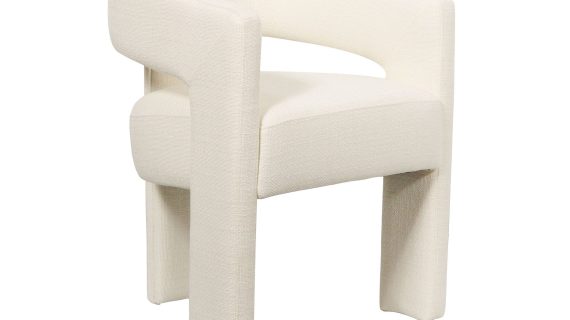 miniaturka Perłowobiałe Krzesło Tapicerowane Luksusowa Tapicerka – Edinburgh