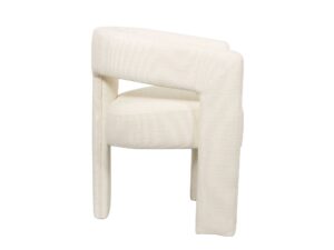 miniaturka Perłowobiałe Krzesło Tapicerowane Luksusowa Tapicerka – Edinburgh