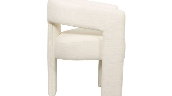 miniaturka Perłowobiałe Krzesło Tapicerowane Luksusowa Tapicerka – Edinburgh