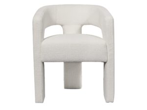 Białe Krzesło Tapicerowane Obłe Kształty Luksusowa Tapicerka