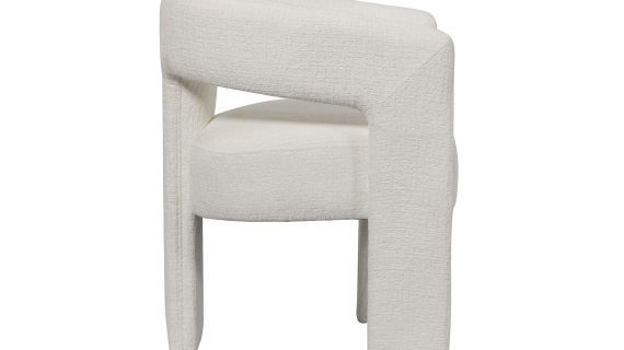 miniaturka Białe Krzesło Tapicerowane Obłe Kształty Luksusowa Tapicerka