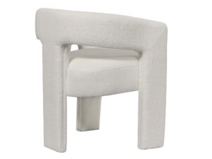 miniaturka Białe Krzesło Tapicerowane Obłe Kształty Luksusowa Tapicerka