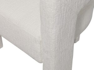 miniaturka Białe Krzesło Tapicerowane Obłe Kształty Luksusowa Tapicerka