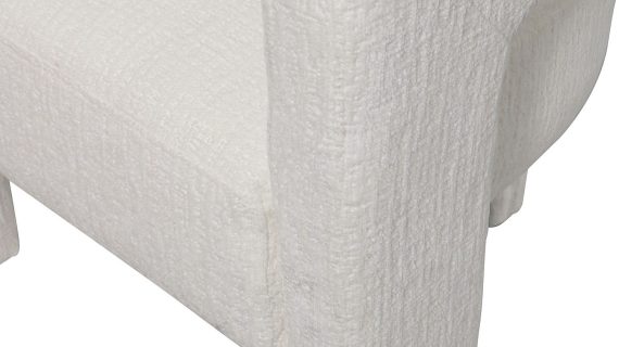 miniaturka Białe Krzesło Tapicerowane Obłe Kształty Luksusowa Tapicerka