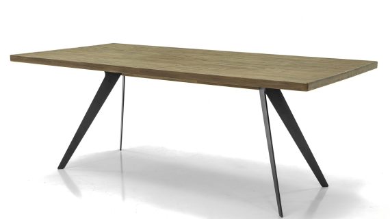 Modern Vintage Stół Drewniany Grafitowe Metalowe Nogi – Valore