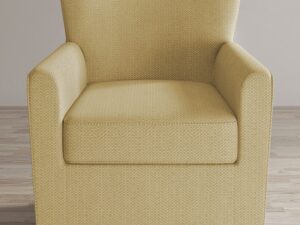 miniaturka Jasnożółty Fotel Obrotowy Luksusowa Tapicerka Szenilowa – Edinburgh