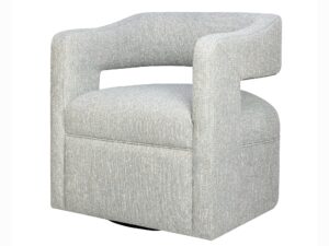 miniaturka Jasnoszary Fotel Obrotowy Tapicerka Szenilowa – Edinburgh