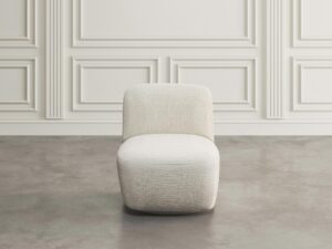 miniaturka Perłowobiały Fotel Obrotowy Opływowe Kształty – Edinburgh