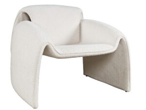 miniaturka Fotel Opływowy Złamana Biel Tapicerka Boucle – Edinburgh