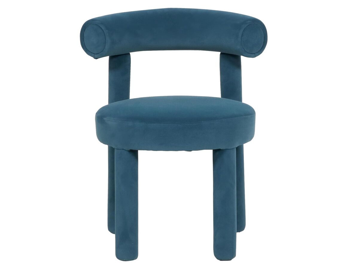 Niebieskie Krzesło Tapicerowane Welurowa Tkanina – Edinburgh