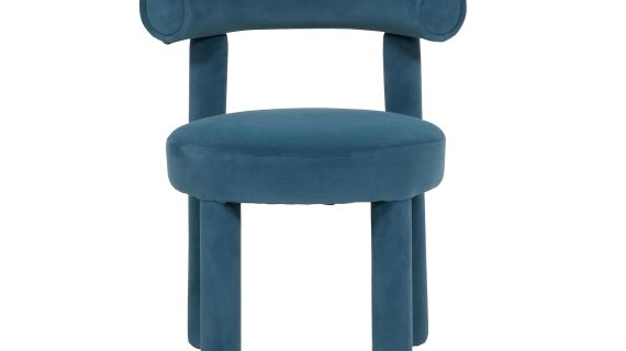 Niebieskie Krzesło Tapicerowane Welurowa Tkanina – Edinburgh
