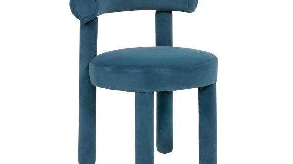 miniaturka Niebieskie Krzesło Tapicerowane Welurowa Tkanina – Edinburgh