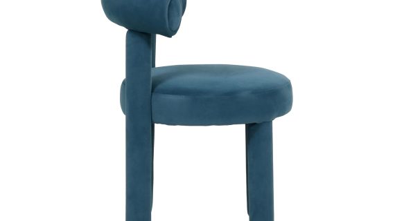 miniaturka Niebieskie Krzesło Tapicerowane Welurowa Tkanina – Edinburgh