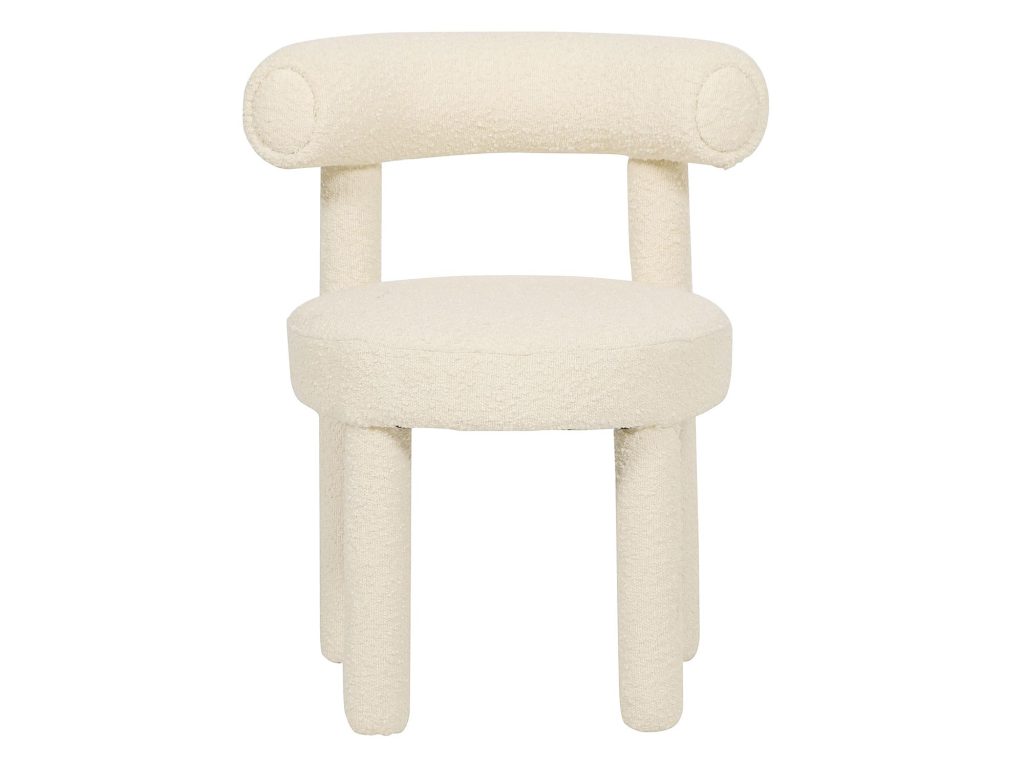 Jasnokremowe Krzesło Tapicerowane Styl Nowoczesny – Edinburgh