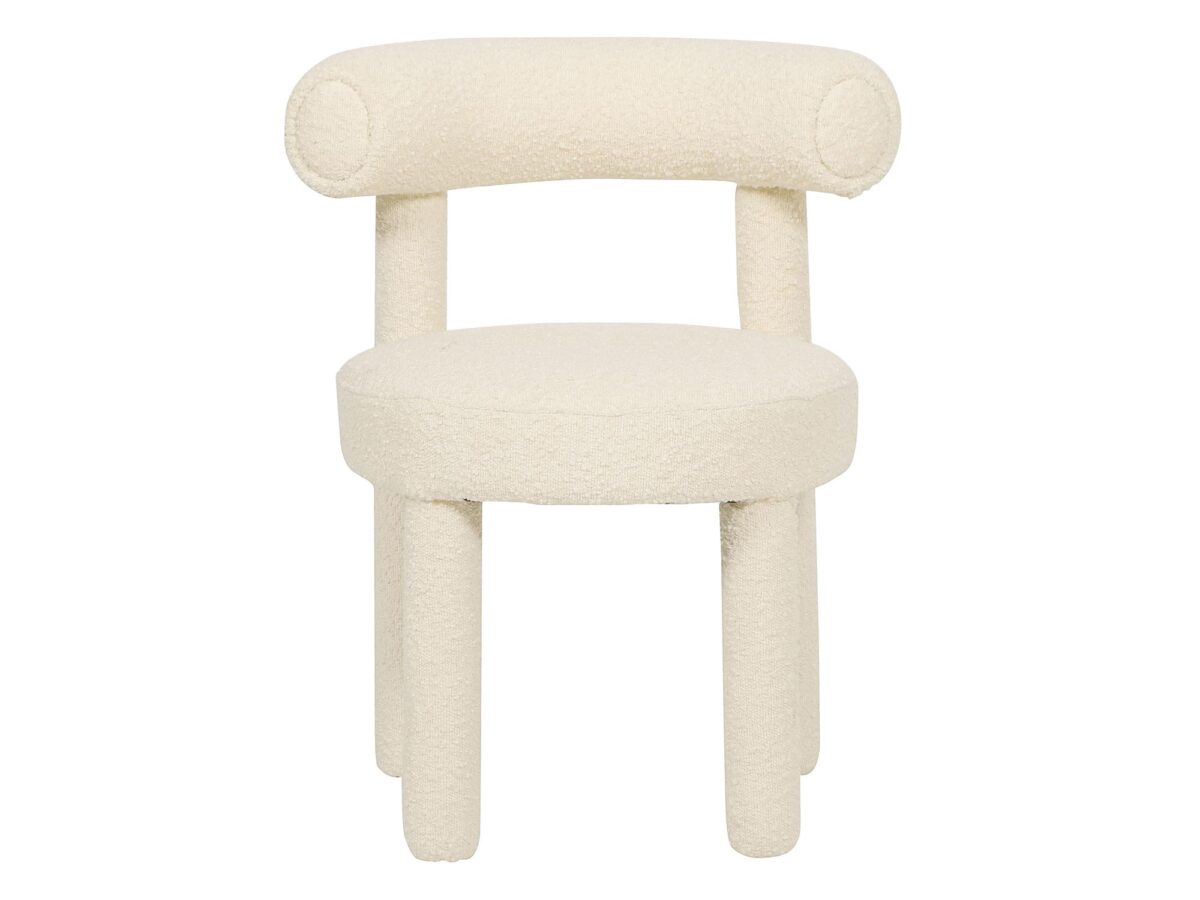 Jasnokremowe Krzesło Tapicerowane Styl Nowoczesny – Edinburgh