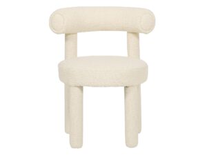 Jasnokremowe Krzesło Tapicerowane Styl Nowoczesny – Edinburgh