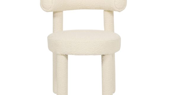 Jasnokremowe Krzesło Tapicerowane Styl Nowoczesny – Edinburgh