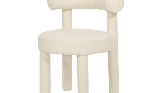 miniaturka Jasnokremowe Krzesło Tapicerowane Styl Nowoczesny – Edinburgh