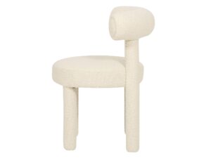 miniaturka Jasnokremowe Krzesło Tapicerowane Styl Nowoczesny – Edinburgh