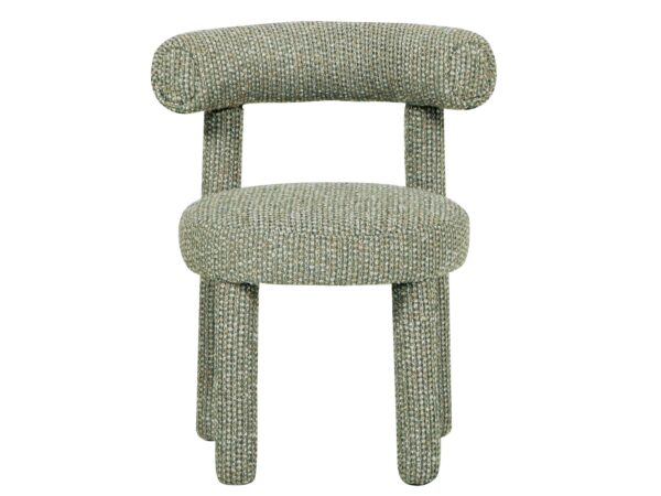 Zielone krzesło boucle na czterech nogach, nowoczesna forma