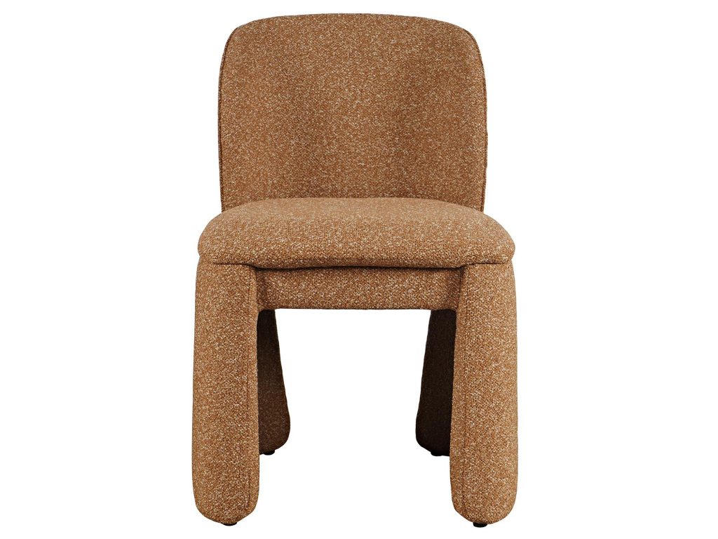 Pomarańczowe Krzesło Tapicerowane Obłe Kształty – Edinburgh