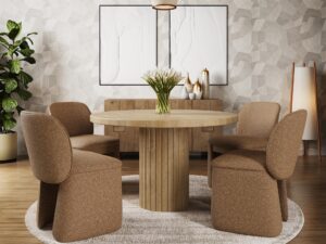 miniaturka Pomarańczowe Krzesło Tapicerowane Obłe Kształty – Edinburgh