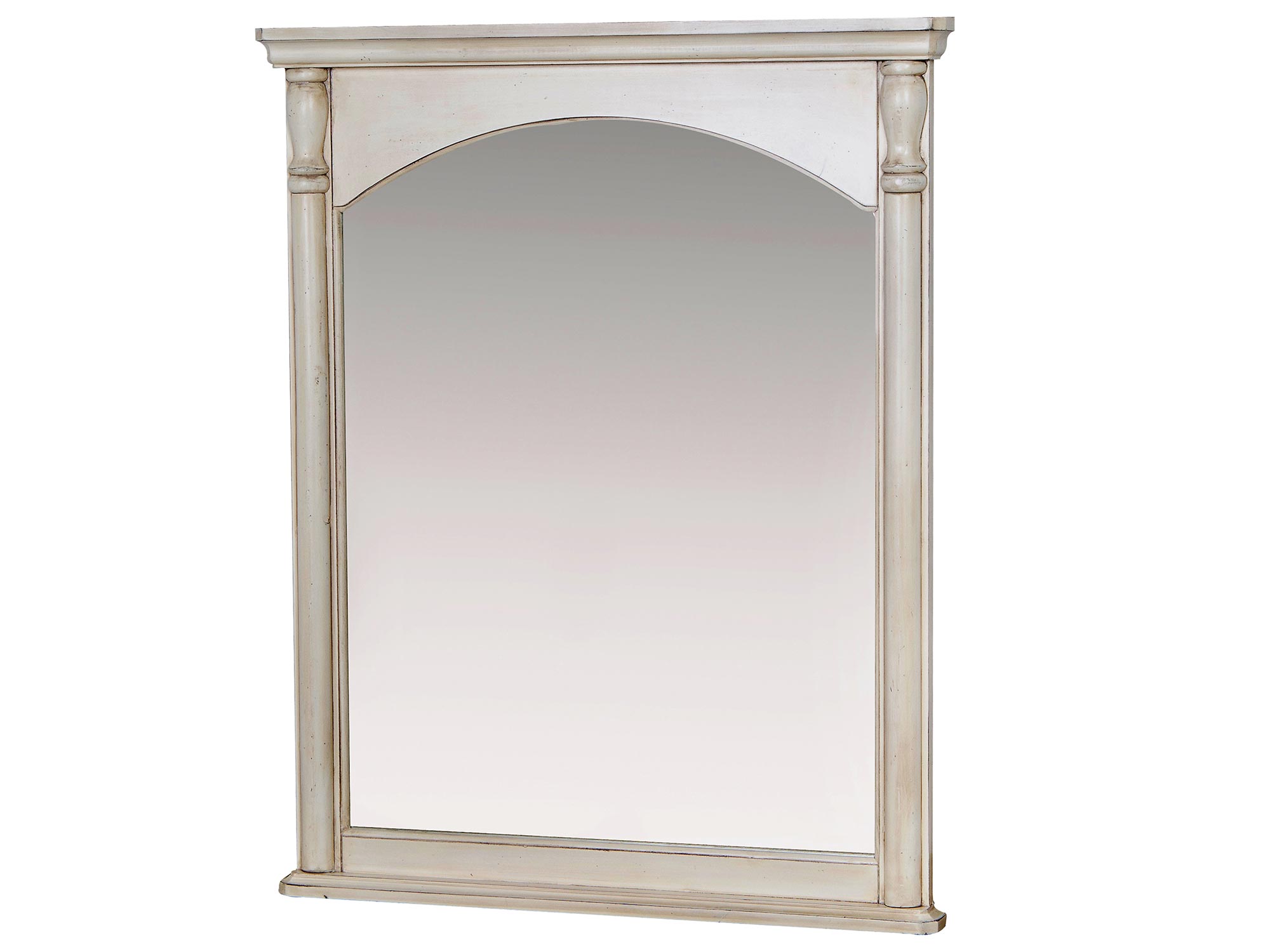 Lustro ścienne w ramie prowansalskiej z delikatnym łukiem