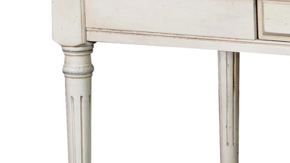 miniaturka Stolik kawowy prowansalski z jasnobrązowym blatem i metalowymi nogami – Garda