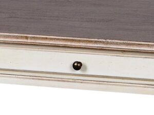 miniaturka Stolik kawowy prowansalski z jasnobrązowym blatem i metalowymi nogami – Garda