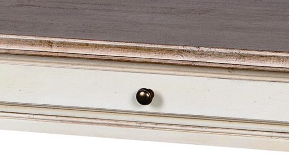 miniaturka Stolik kawowy prowansalski z jasnobrązowym blatem i metalowymi nogami – Garda