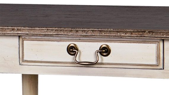 miniaturka Drewniana konsola prowansalska z toczonymi nogami i metalowymi uchwytami – Garda