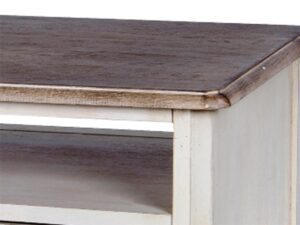 miniaturka Drewniana konsola prowansalska z toczonymi nogami i metalowymi uchwytami – Garda