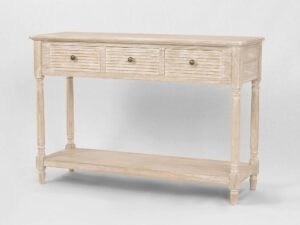 miniaturka Konsola boho z metalowymi uchwytami i drewnianym blatem – Toscana