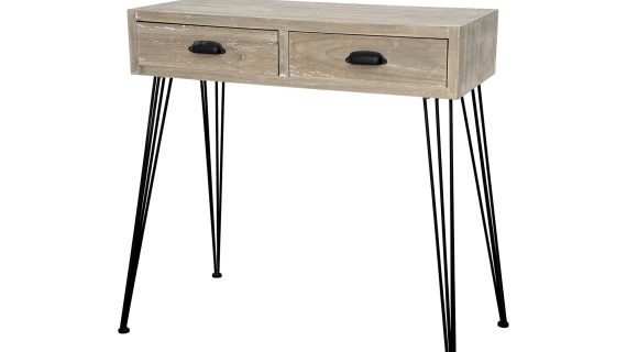Konsola retro z prostym blatem i metalowymi nogami – Loano