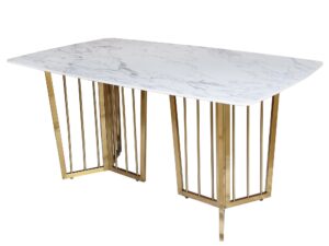 miniaturka Stół 160cm Złote Nogi Blat Biały Y – Virtus