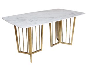 miniaturka Stół 160cm Złote Nogi Blat Biały Y – Virtus