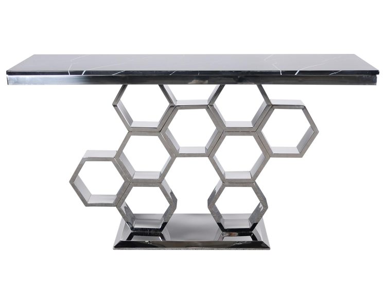 Nowoczesna konsola z czarnym blatem