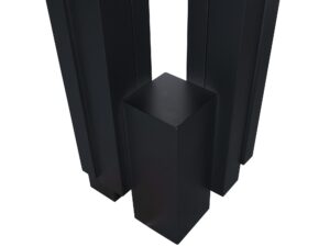 miniaturka Czarna Konsola Stalowa Podstawa Blat Marmur – Virtus