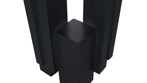 miniaturka Czarna Konsola Stalowa Podstawa Blat Marmur – Virtus