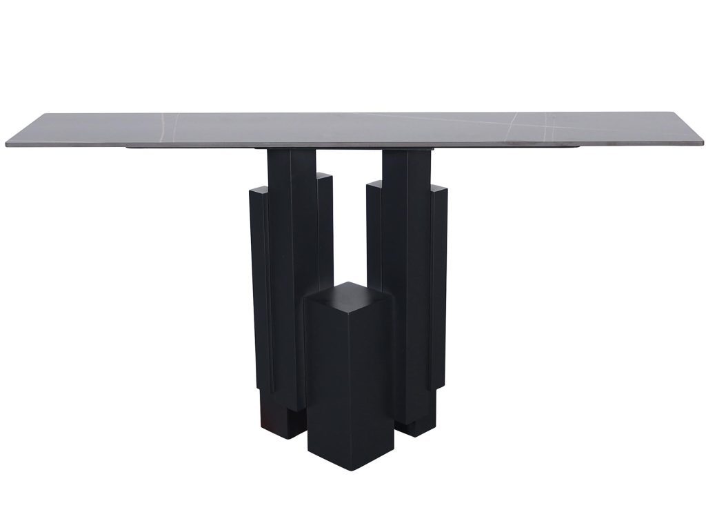 Czarna Konsola Nowoczesny Geometryczny Marmur – Virtus
