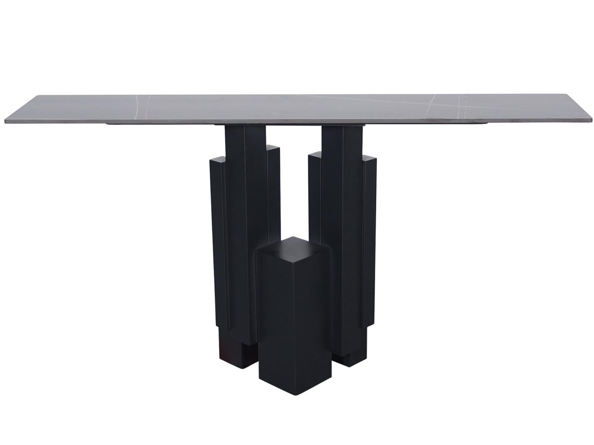 Czarna Konsola Nowoczesny Geometryczny Marmur – Virtus