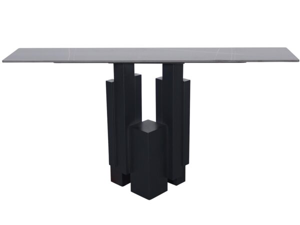 Rzeźbiona czarna podstawa stołu