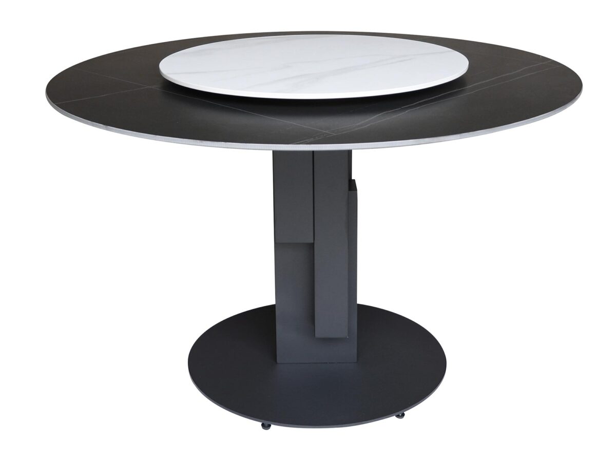 Stół 120cm Blat Czarno-Biały Marmur – Virtus