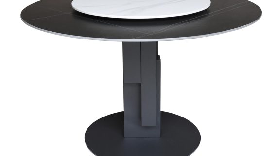 Stół 120cm Blat Czarno-Biały Marmur – Virtus