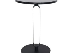 miniaturka Okrągły Stolik Minimalistyczna Metalowa Podstawa Czarny Blat – Virtus