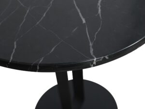 miniaturka Okrągły Stolik Minimalistyczna Metalowa Podstawa Czarny Blat – Virtus