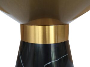 miniaturka Czarny Stolik Stożkowa Podstawa Złoty Blat Stalowy – Virtus