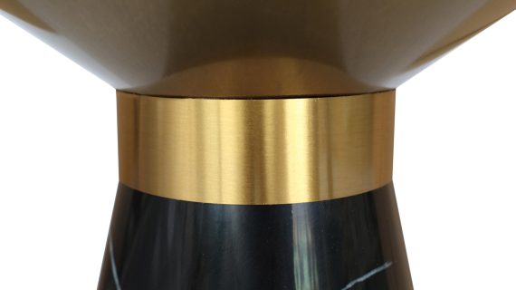 miniaturka Czarny Stolik Stożkowa Podstawa Złoty Blat Stalowy – Virtus